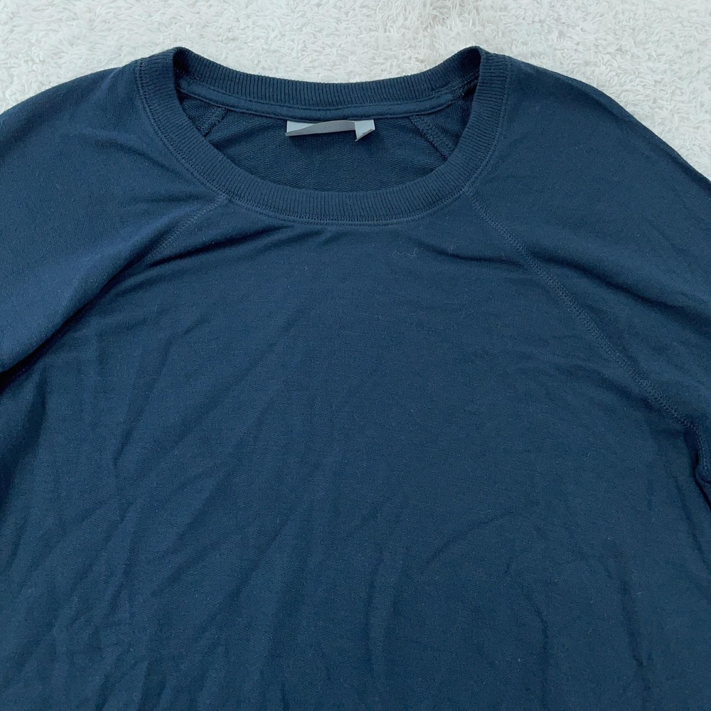 Athleta Sweater Womens XS‎ Navy Blue Asymmetrical Wrap Hem Long Sleeve Pullover